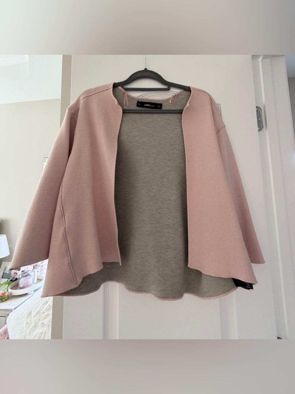 Zara knit open cardigan pink